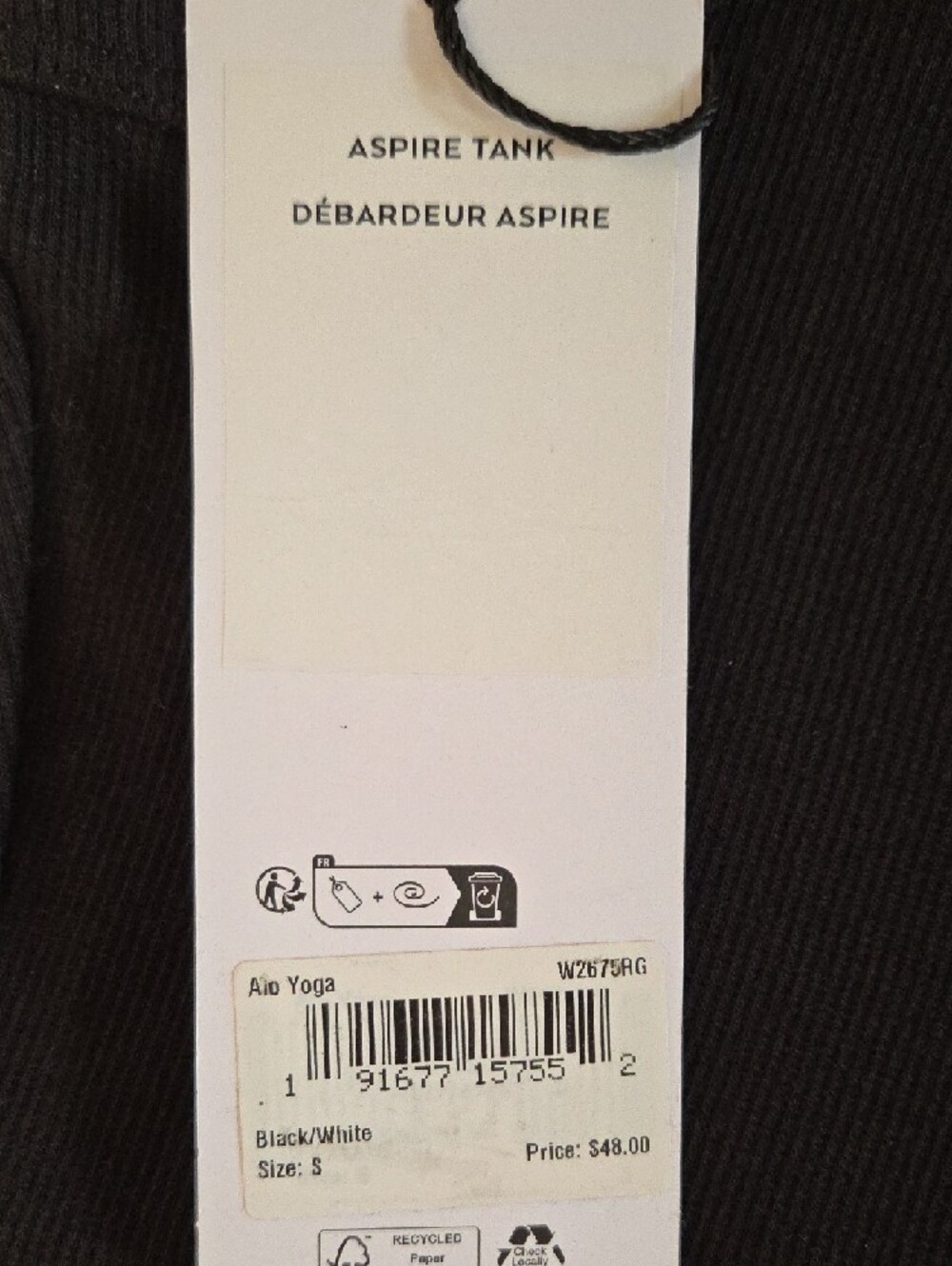 Alo Yoga Aspire Ribbed Racerback Crop Tank - Picture 2 of 4